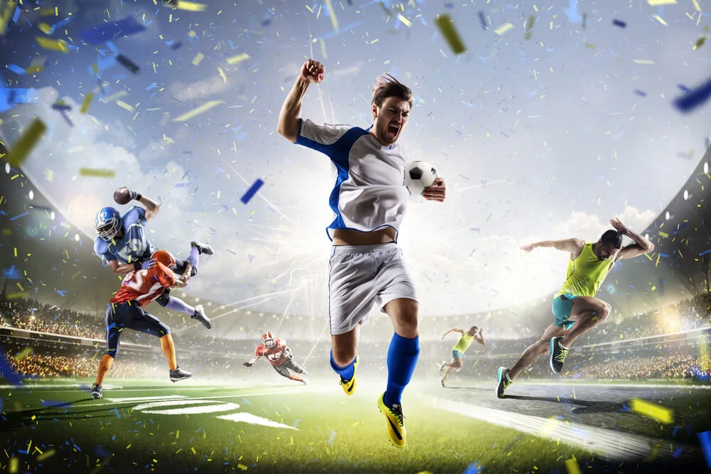 Pertandingan olahraga dengan suasana arena