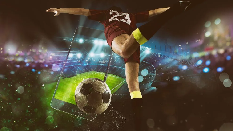 Tampilan olahraga mobile dengan suasana pertandingan